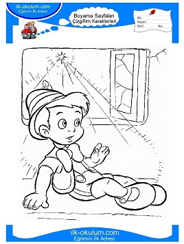 Çocuklar İçin Pinokyo Boyama Sayfaları 